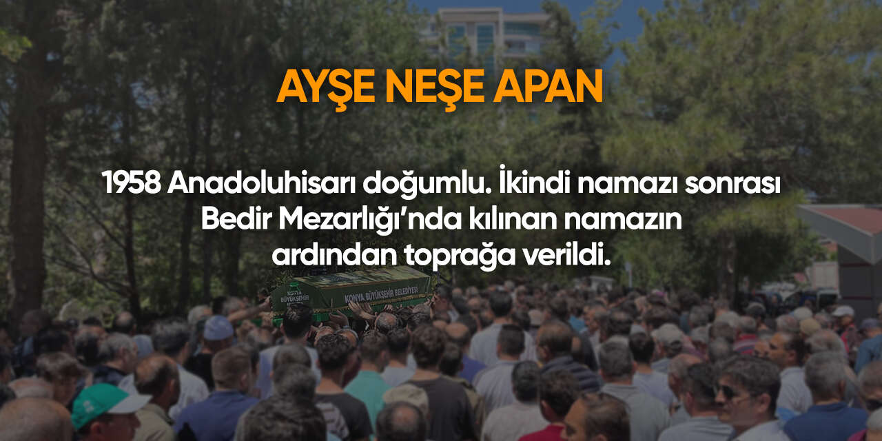Konya'da bugün vefat edenler | 31 Ekim 2026 2